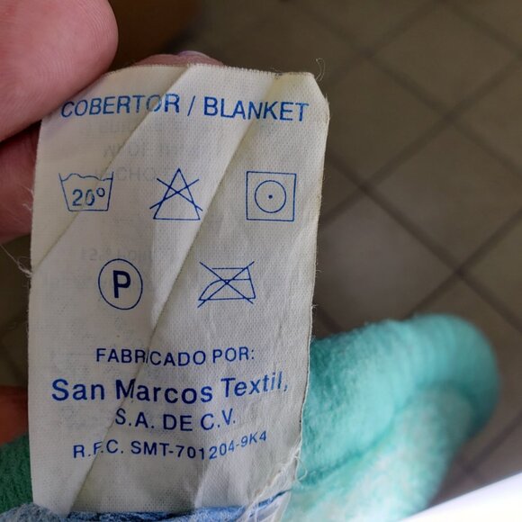 Original San Marcos Vintage Baby Blanket Cobija Teddy Bear Balloons 42 X 50 Tag - Picture 8 of 8